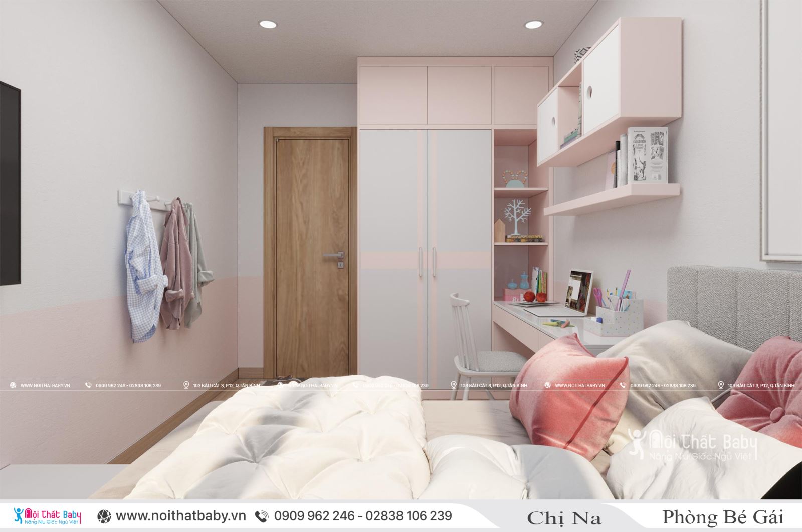 Thiết kế nội thất phòng ngủ bé gái đẹp tại Emerald Celadon City 104m2